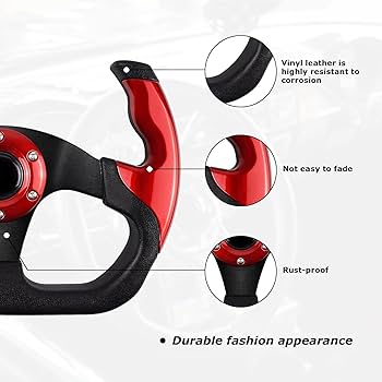 ステアリングホイール　レザー製　ITALY ホーンボタン付き Amazon.co.jp: ステアリングホイールホーンボタン、デュアル